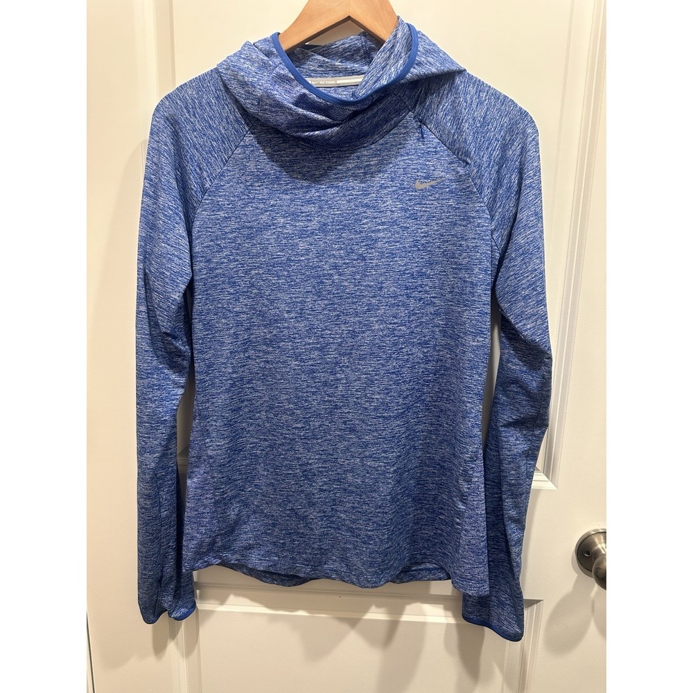 Nike Women's Blue Hooded Drifit Long Sleeve Medium